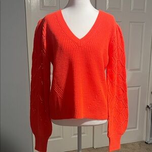 Lilly Pulitzer Bright Coral V-Neck Sweater